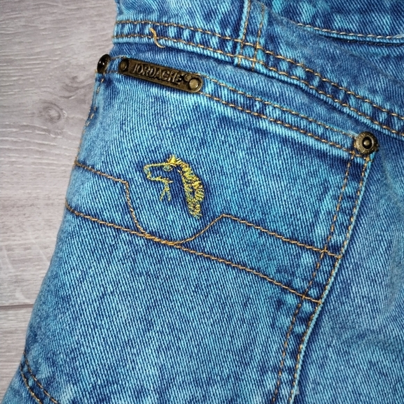 VINTAGE 80s Jordache acid wash jean shorts with pleated front - Picture 5 of 6